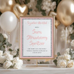 Sinal de Impressão de Prata Luminosa Mocktail Rosa<br><div class="desc">Este poster de diversão apresenta um cabeçalho de script e o seu texto personalizado em um poster de enquadramento de brilho prateado. Use o formulário modelo para adicionar sua personalização. A Ferramenta Design pode ser usada para alterar as fontes,  as cores e o layout.</div>