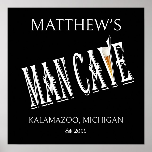 Sinal de Impressão Poster de Pub de Caverna (Frente)