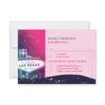 Sinal de Las Vegas Menu Escolha de Casamento RSVP