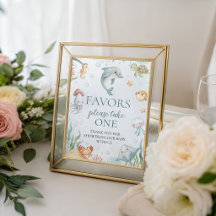 Sinal de Lembranças para Chá de Bebê no Oceano