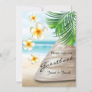 Sinal de livro convidado - Casamento na praia