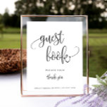 Sinal de livro convidado, Poster de caligrafia min<br><div class="desc">Este sinal apresenta um cabeçalho de script e o seu texto personalizado. Use o formulário modelo para adicionar sua personalização e para alterar qualquer texto</div>