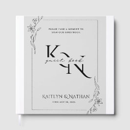 Sinal de Livro de Visitas de Casamento Moderno – F