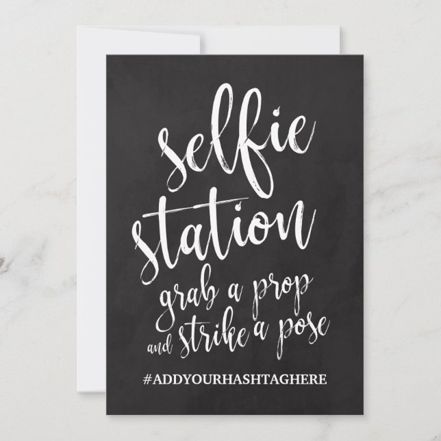Sinal de Loja de Selfie em Quadro Negro Acessível (Frente)