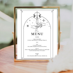 Sinal de Menu de Cartão de Tarot Místico