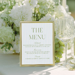 Sinal de Menu de Casamento em Verde Sálvia Elegant