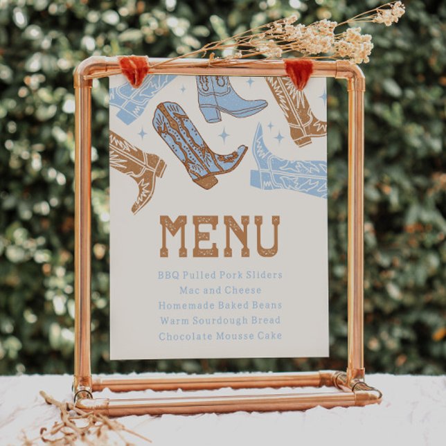 Sinal de Menu Western Editável 8x10 (Criador carregado)