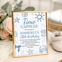 Sinal de Mesa Cápsula do Tempo de Animais do Ocean