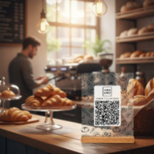 Sinal de Mesa com Código QR de Padaria Personaliza