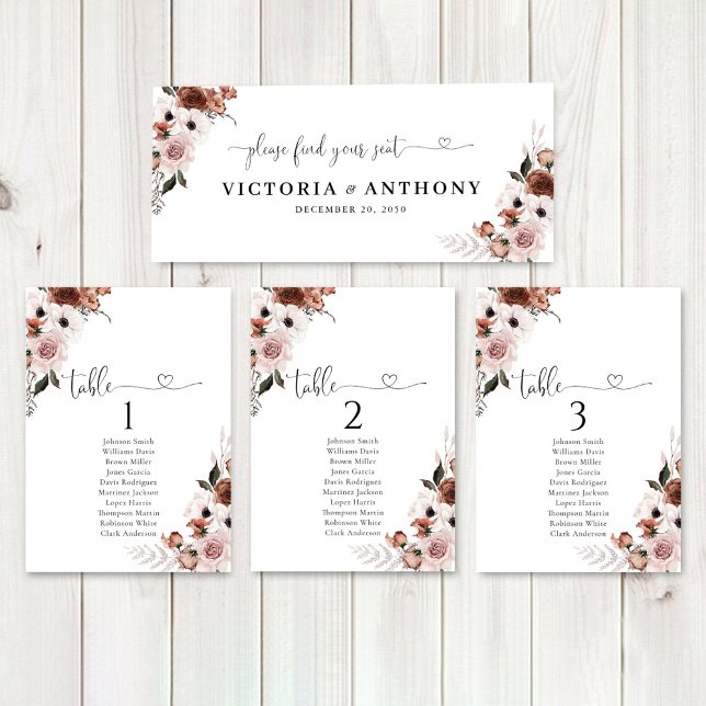 Sinal de Mesa de Cabeça de Seda Floral (Criador carregado)