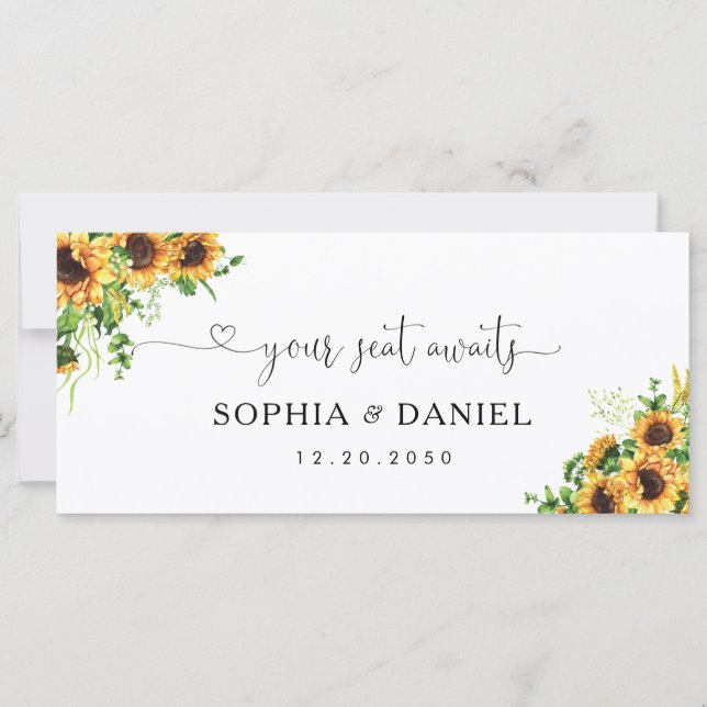 Sinal de Mesa de Cabeceira de Casamento Floral Ama (Frente)