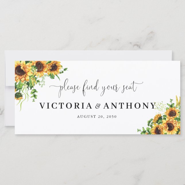 Sinal de Mesa de Cabeceira de Casamento Floral Ama (Frente)