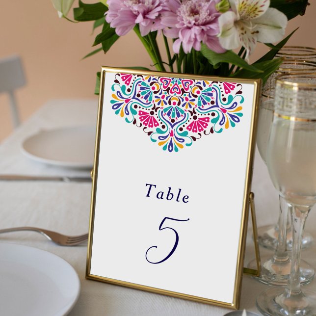 Sinal de mesa de casamento arco-íris da festa mexi (Criador carregado)