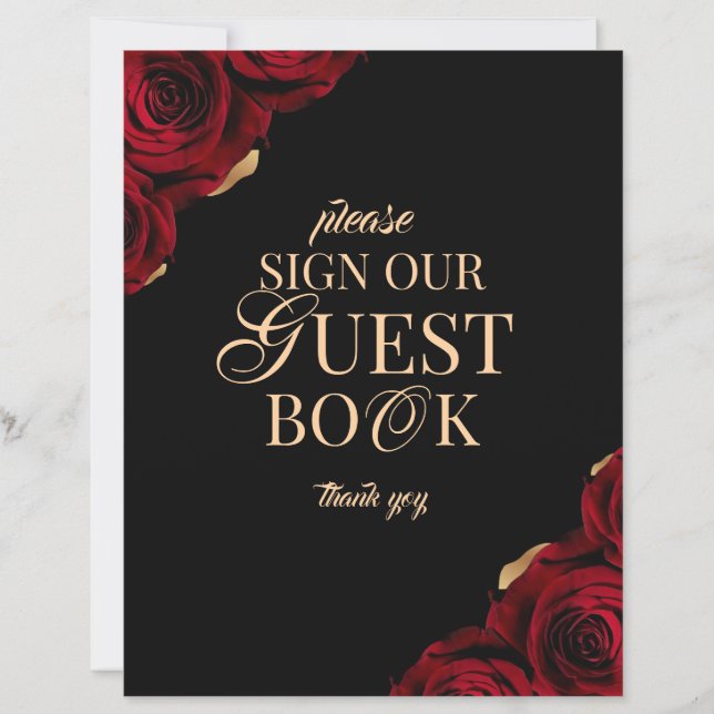 Sinal de Mesa de Casamento Livro de Hóspedes Borgo (Frente)