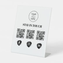 Sinal de Mesa de Código QR de Mídia Social Persona