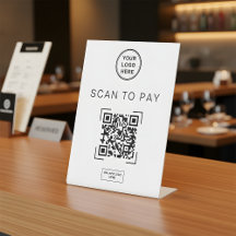Sinal de Mesa de Código QR para Pagamento por Scan
