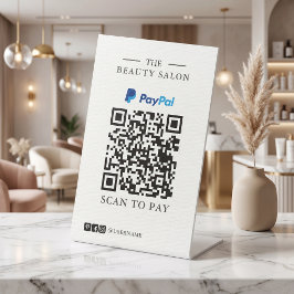 Sinal de Mesa de Código QR PayPal Única Minimalist