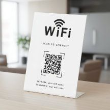 Sinal de Mesa de Login WiFi para Área de Recepção