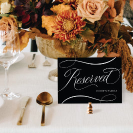 Sinal de Mesa Reservado de Casamento de Script Bra