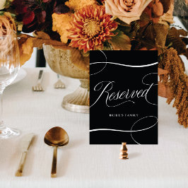 Sinal de Mesa Reservado de Casamento de Script Bra