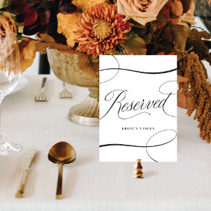Sinal de Mesa Reservado de Casamento de Script Pre