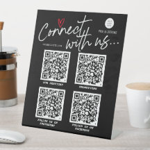 Sinal de mídia social de código QR, script de tend