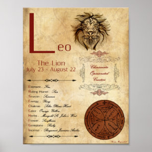 Sinal de Nascimento do LEO ZODIAC POSTER
