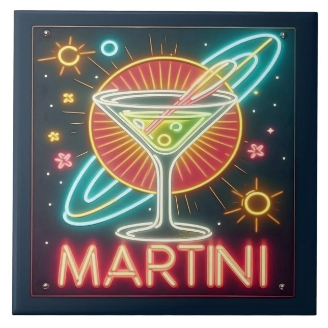 Sinal de Neon Martini meio século (Frente)