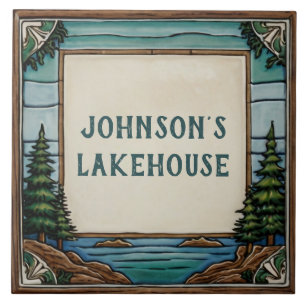 Sinal de Nome do Lakehouse do Sobrenome da Família