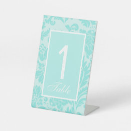 Sinal de número de mesa de casamento com estampa d