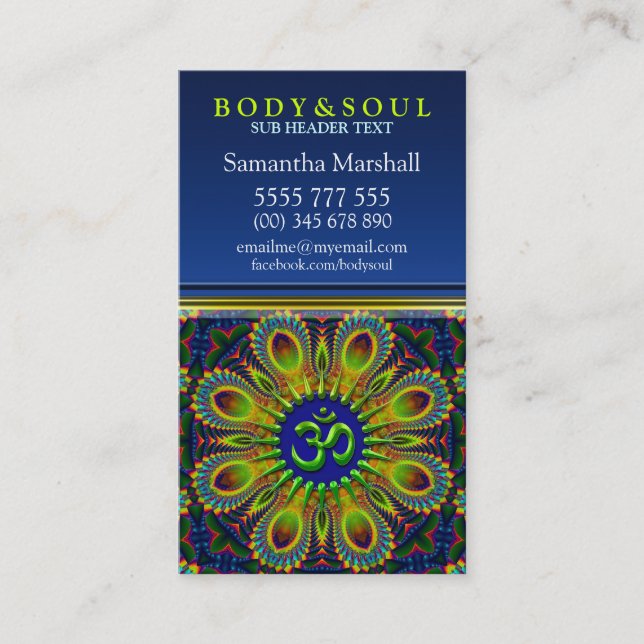 Sinal de Om Fractal Mandala Yoga Novos Cartões de  (Frente)