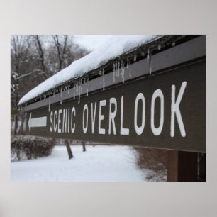 Sinal de Overlook Cênico na Poster de inverno
