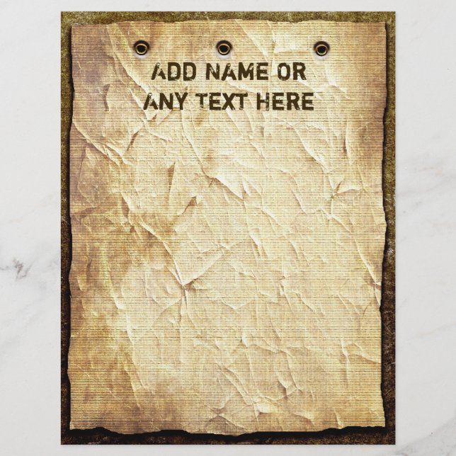 Sinal De Papel Antigo Na Cabeça Letal De Madeira (Frente)