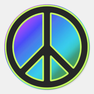 Sinal de paz adesivos redondos clássicos