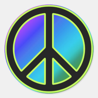 Sinal de paz adesivos redondos clássicos