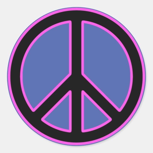 Sinal de paz adesivos redondos clássicos (Frente)