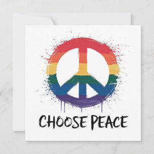 Sinal de Paz Arco-Íris com Texto "Escolher Paz"