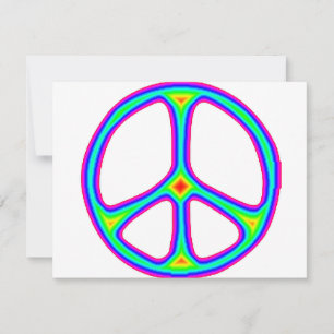 Sinal de Paz Arco-íris Tie Dye Hippie dos Anos 60