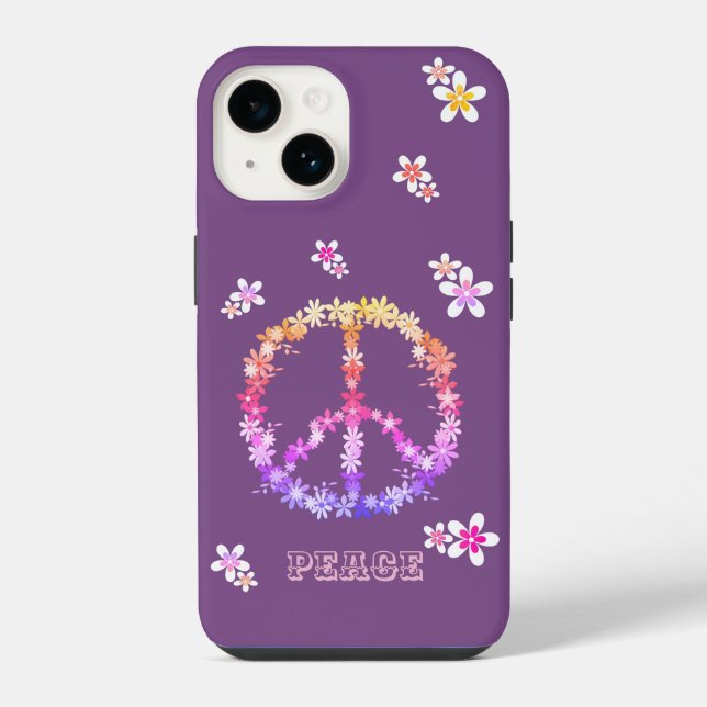 Sinal de paz com flores coloridas,Personalizado (Verso)
