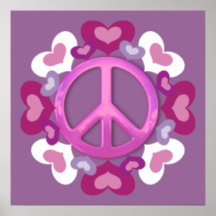 Sinal de paz cor-de-rosa bonito e impressão dos