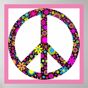 SINAL DE PAZ FLORAL GROOVY Poster