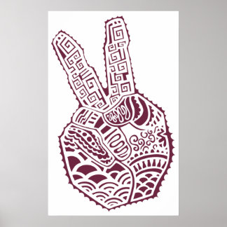 Sinal de Paz Henna Tat Poster