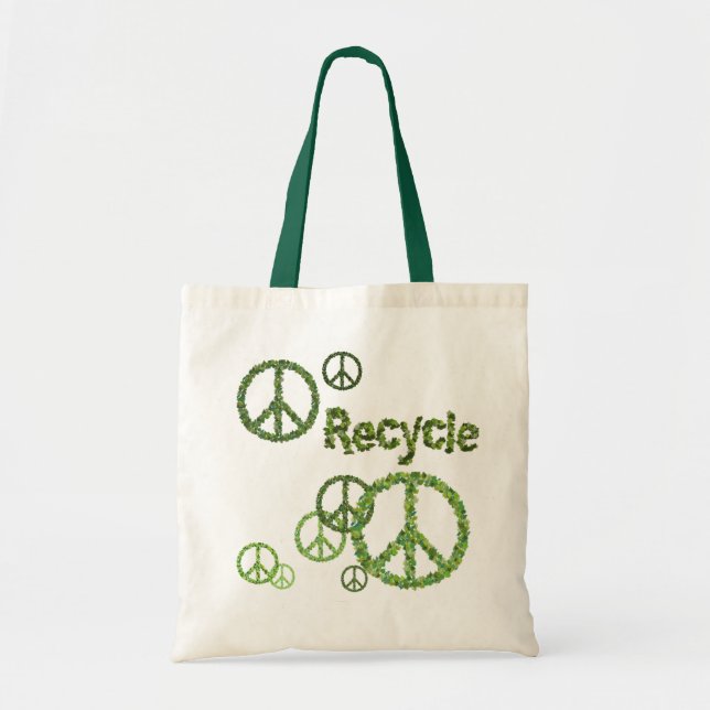 Sinal de Paz Reciclável Bolsa Tote Reutilizável (Frente)