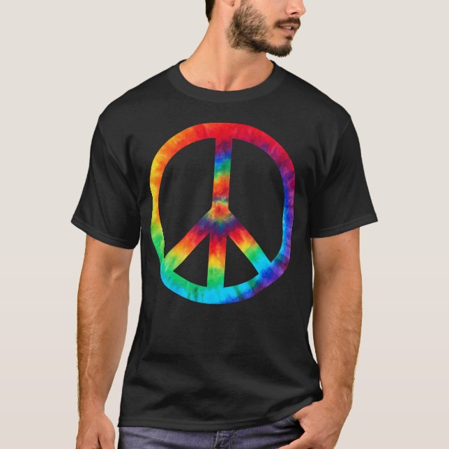 Sinal de Paz Tie Dye Hippies Camisas de Natal (Frente)