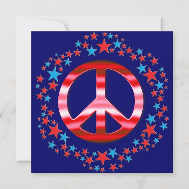 Sinal de paz vermelho com convites das estrelas (Frente)