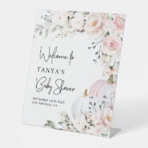 Sinal de Pedestal Bem-vindo ao Chá de fraldas Pump