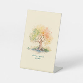 sinal de pedestal da árvore futurista