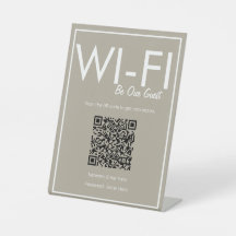 Sinal de pedestal de código QR Wi-Fi básico modern