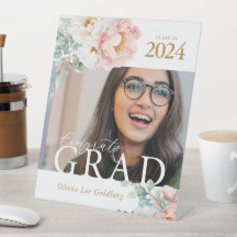 Sinal de pedestal de formatura floral elegante per