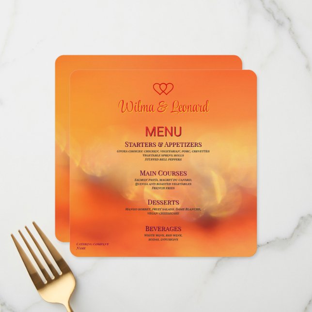 Sinal de pedestal de menu de mesa de casamento vív (Frente/Verso In Situ)